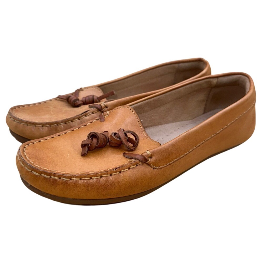 Clarks Collection Tan Leather Loafers, Women's 9, EUC
